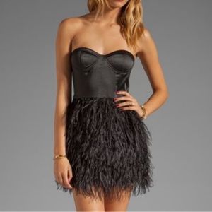 Blaque Label feather corset Mini dress, worn once! Excellent condition!